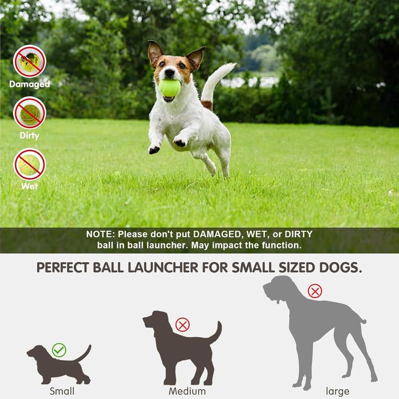 Automatic Dog Ball Launcher with 3 Tennis Balls, 3 Mode Adjustable Dog Ball Thrower, Interactive Dog Toys for Small & Medium Dogs Indoor & Outdoor