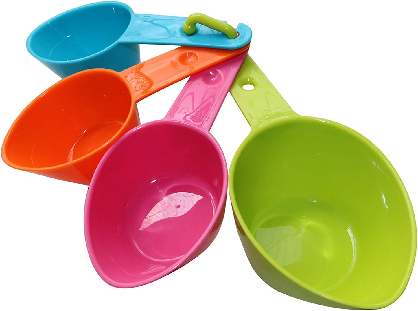 Dog Food Scoop Set of 4 - Plastic Measuring Cups for Dog, Cat and Bird Food (Random Color)