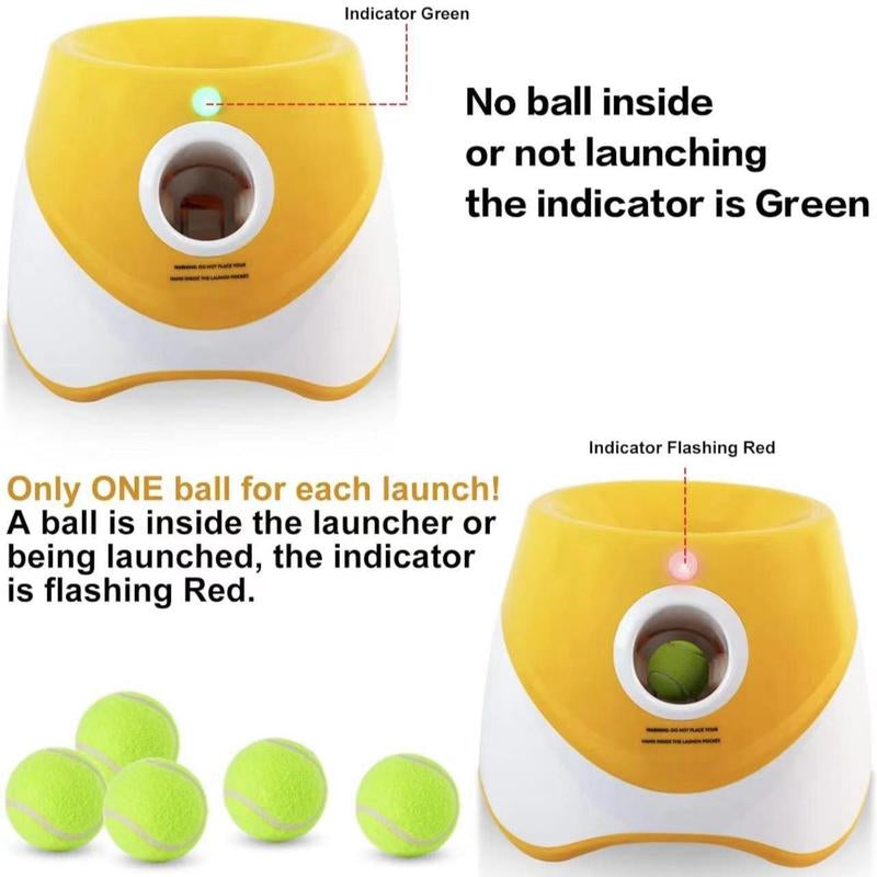 Automatic Dog Ball Launcher with 3 Tennis Balls, 3 Mode Adjustable Dog Ball Thrower, Interactive Dog Toys for Small & Medium Dogs Indoor & Outdoor