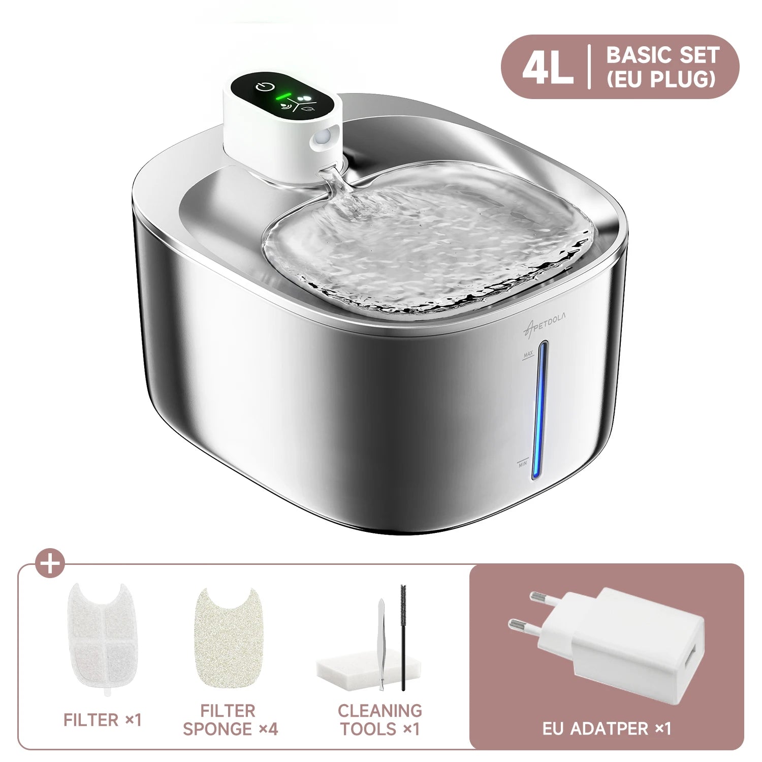 4L Wireless Automatic Cat and Dog Water Fountain with Sensor - Pet Water Dispenser Accessories