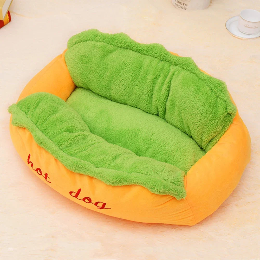 Premium Removable and Washable Soft Fiber Pet Bed - Hot Dog House Lounger for Dogs and Cats