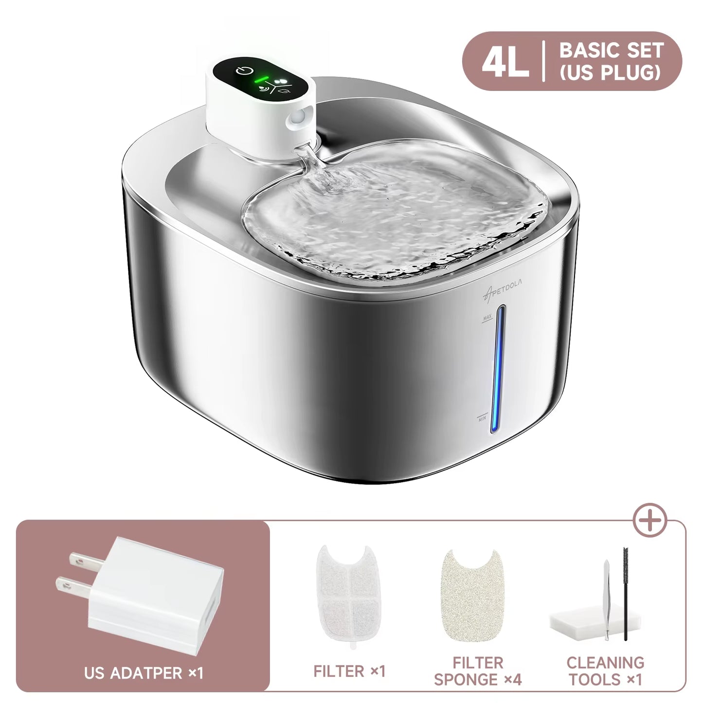 4L Wireless Automatic Cat and Dog Water Fountain with Sensor - Pet Water Dispenser Accessories