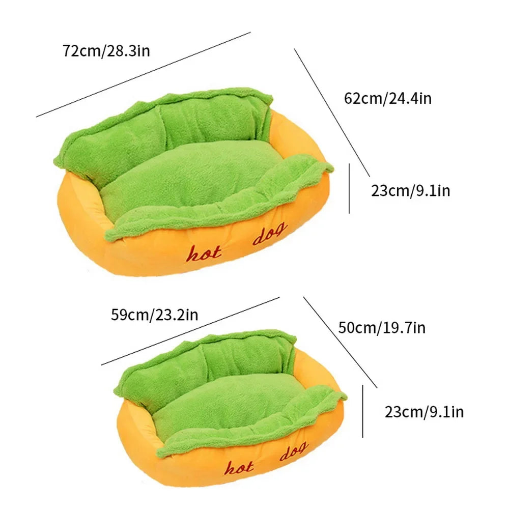 Premium Removable and Washable Soft Fiber Pet Bed - Hot Dog House Lounger for Dogs and Cats